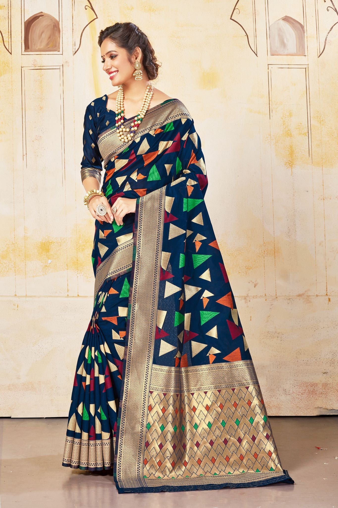 CLASSY SEMI SILK SAREE WITH NICE BORDER PALLU