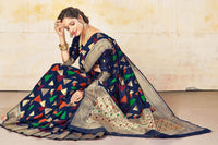 Load image into Gallery viewer, CLASSY SEMI SILK SAREE WITH NICE BORDER PALLU