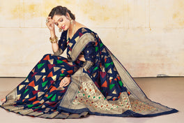 Classy Semi Silk Saree With Nice Border Pallu