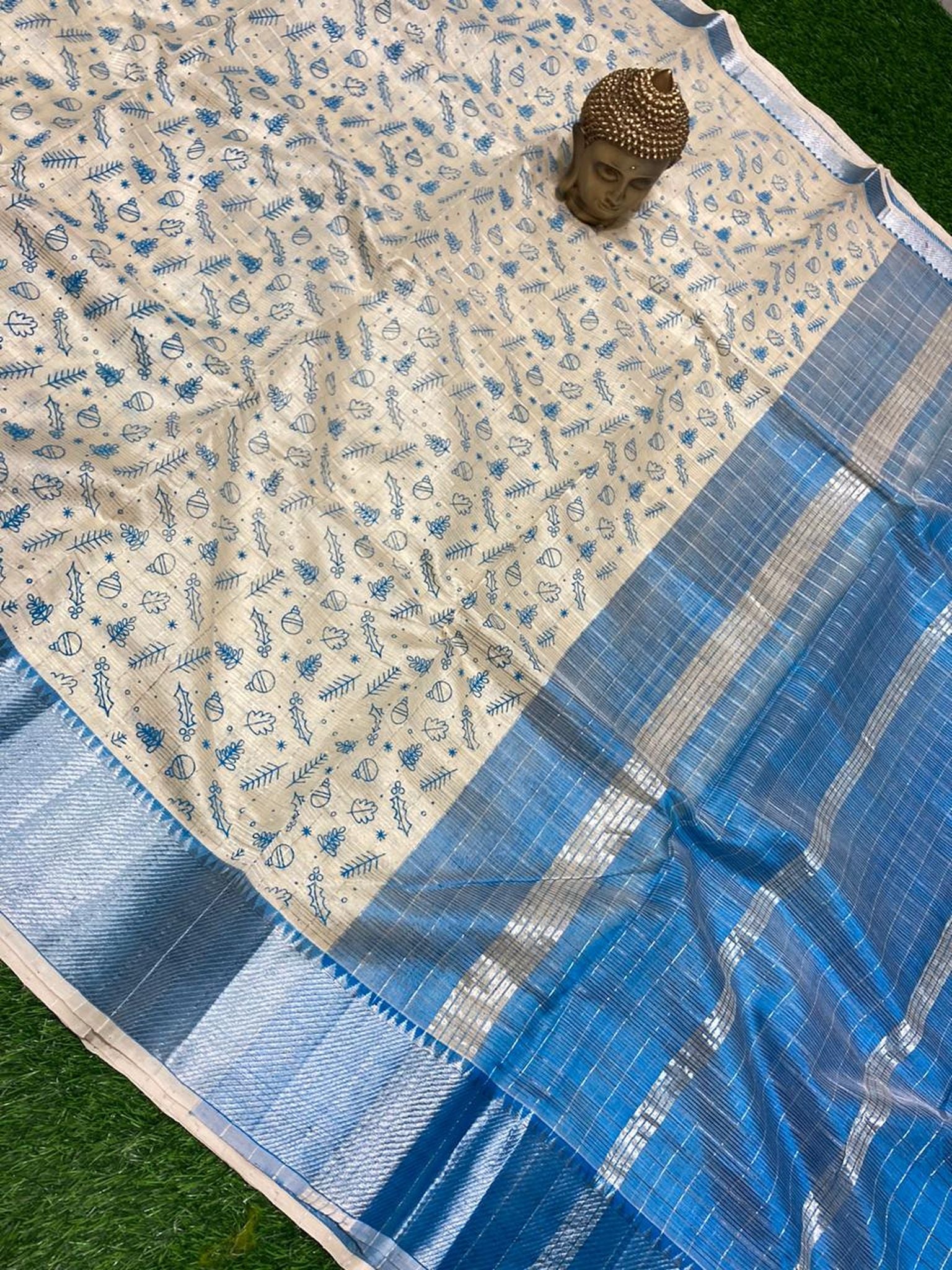 PRINTED MANGALAGIRI PATTU SAREE