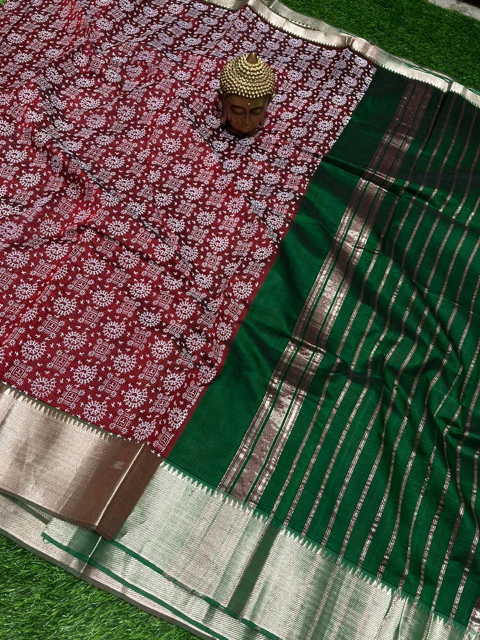 PRINTED MANGALAGIRI PATTU SAREE