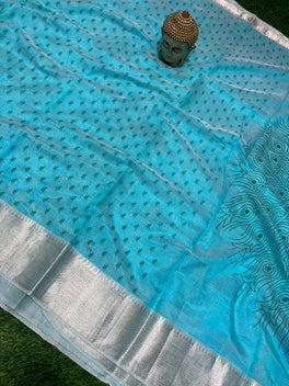 PRINTED MANGALAGIRI PATTU SAREE