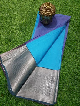 MANGALAGIRI BIG BORDER PLAIN COTTON SAREE