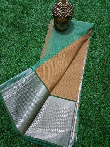 MANGALAGIRI BIG BORDER PLAIN COTTON SAREE