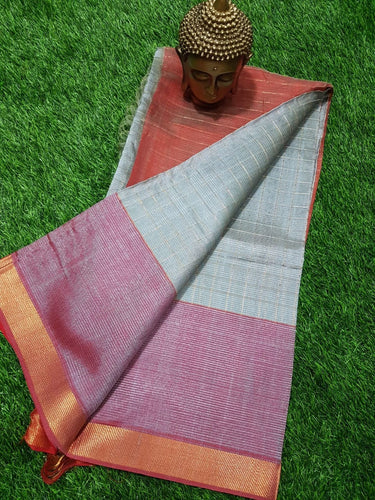 CONTRAST MANGALAGIRI PATTU ZARI CHECKS SAREE