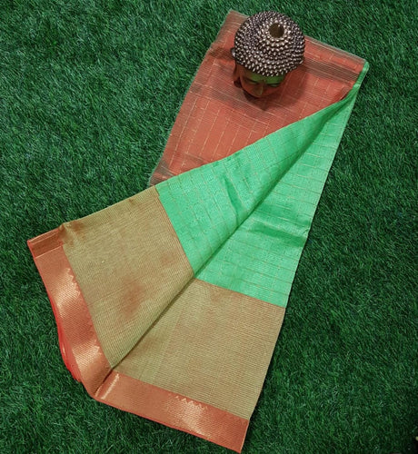 CONTRAST MANGALAGIRI PATTU ZARI CHECKS SAREE