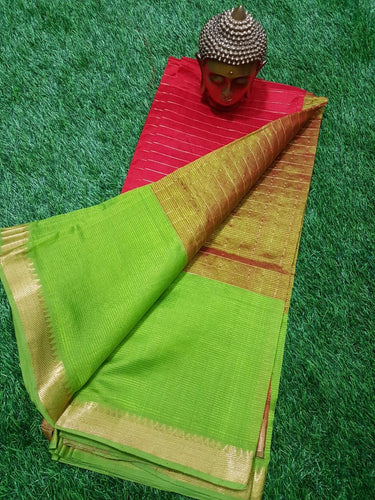 CONTRAST MANGALAGIRI PATTU ZARI CHECKS SAREE