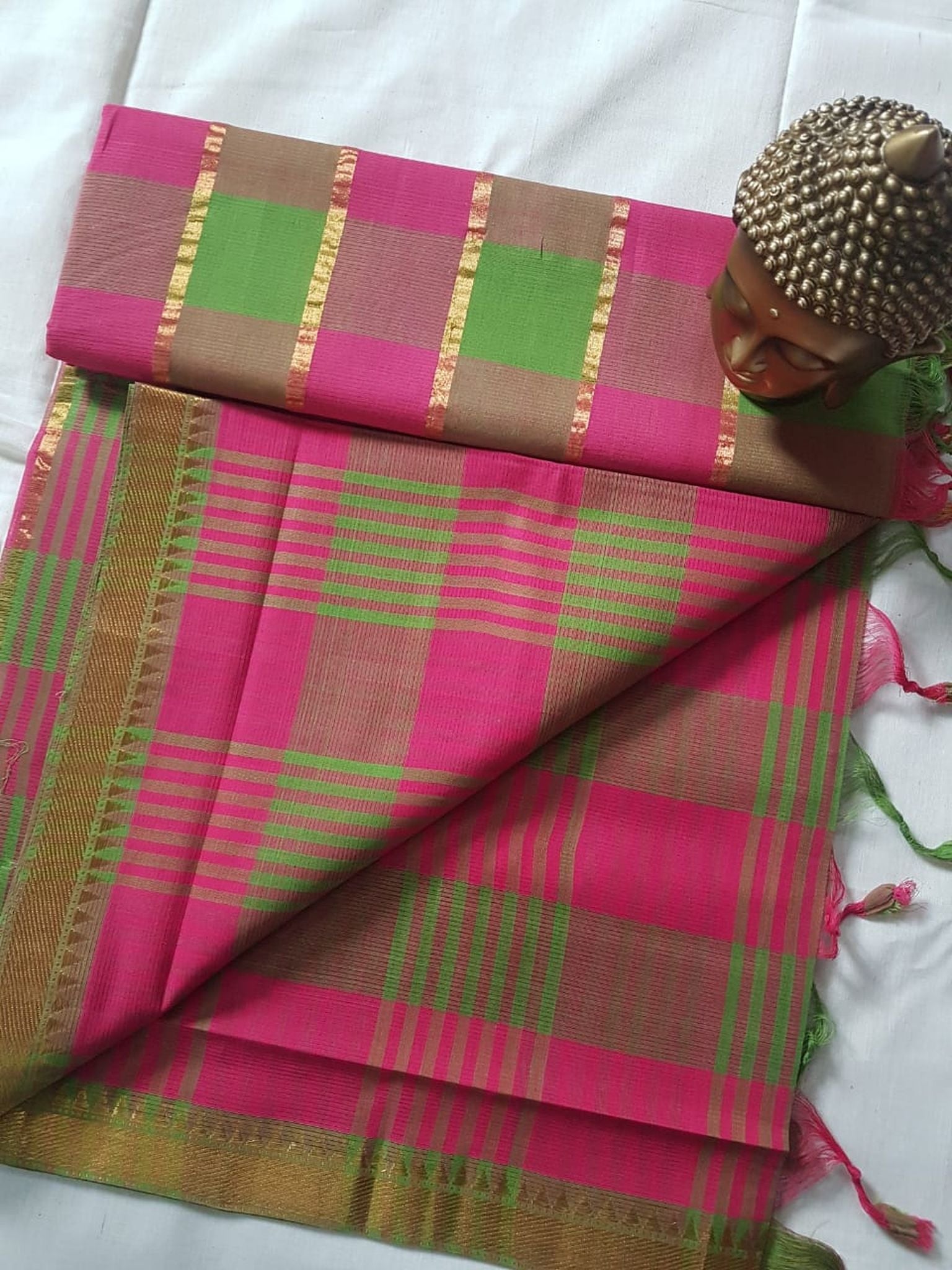 MANGALAGIRI CHECKED COTTON SAREE