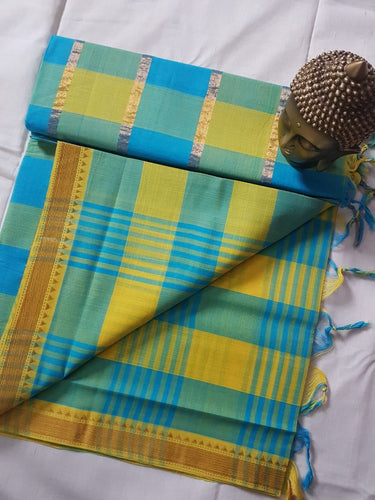 MANGALAGIRI CHECKED COTTON SAREE