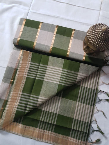 MANGALAGIRI CHECKED COTTON SAREE