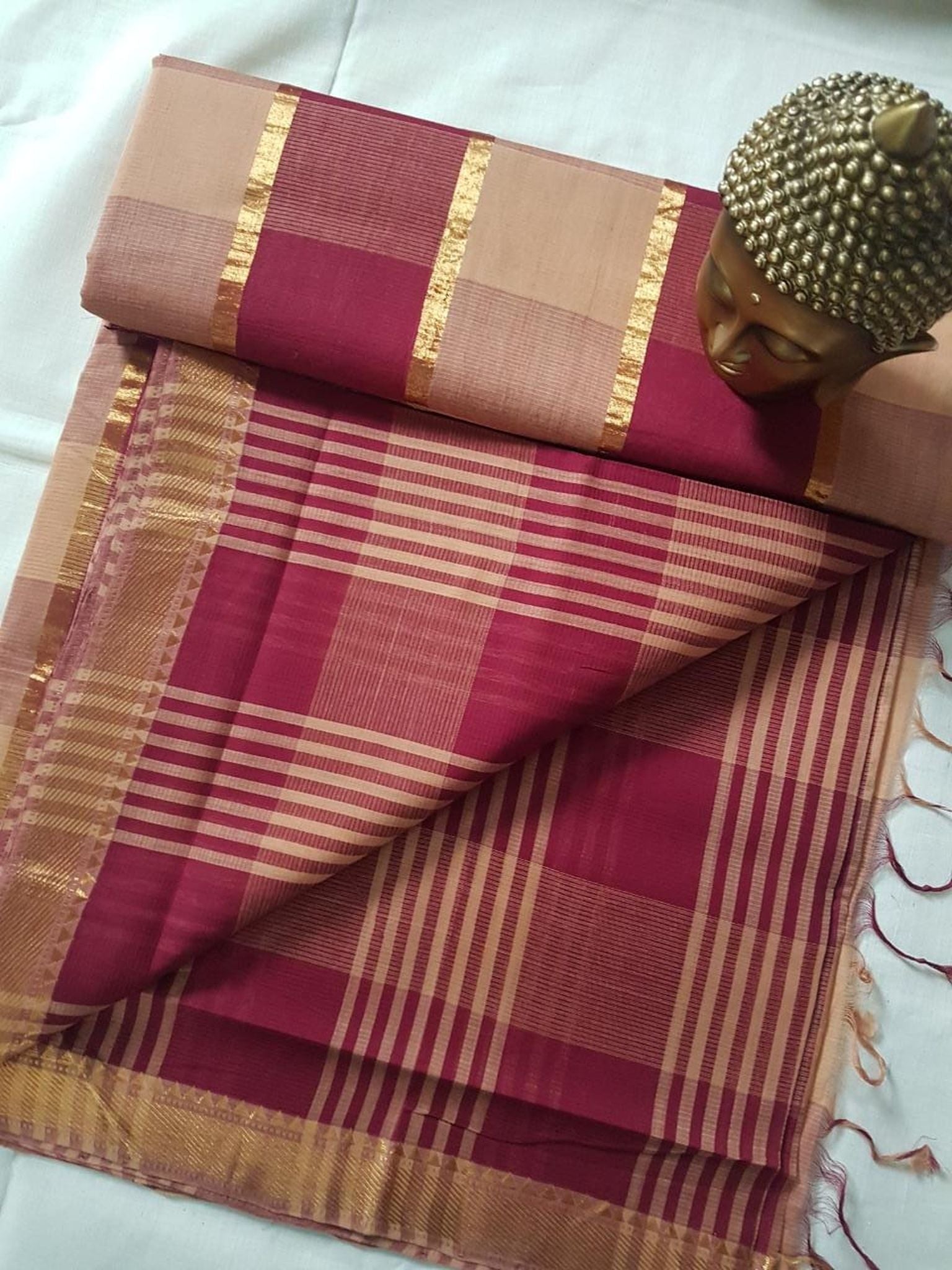 MANGALAGIRI CHECKED COTTON SAREE