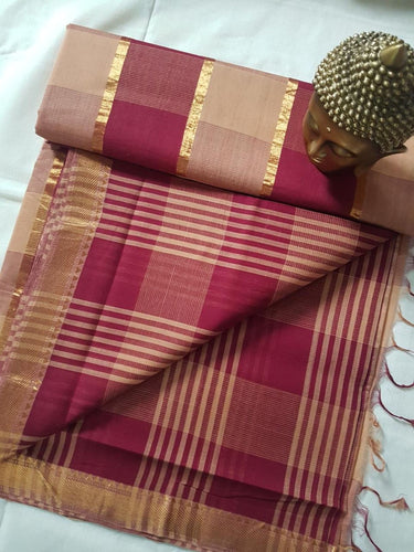 MANGALAGIRI CHECKED COTTON SAREE