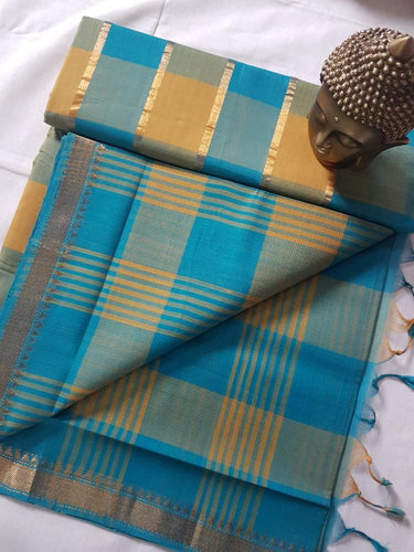 MANGALAGIRI CHECKED COTTON SAREE