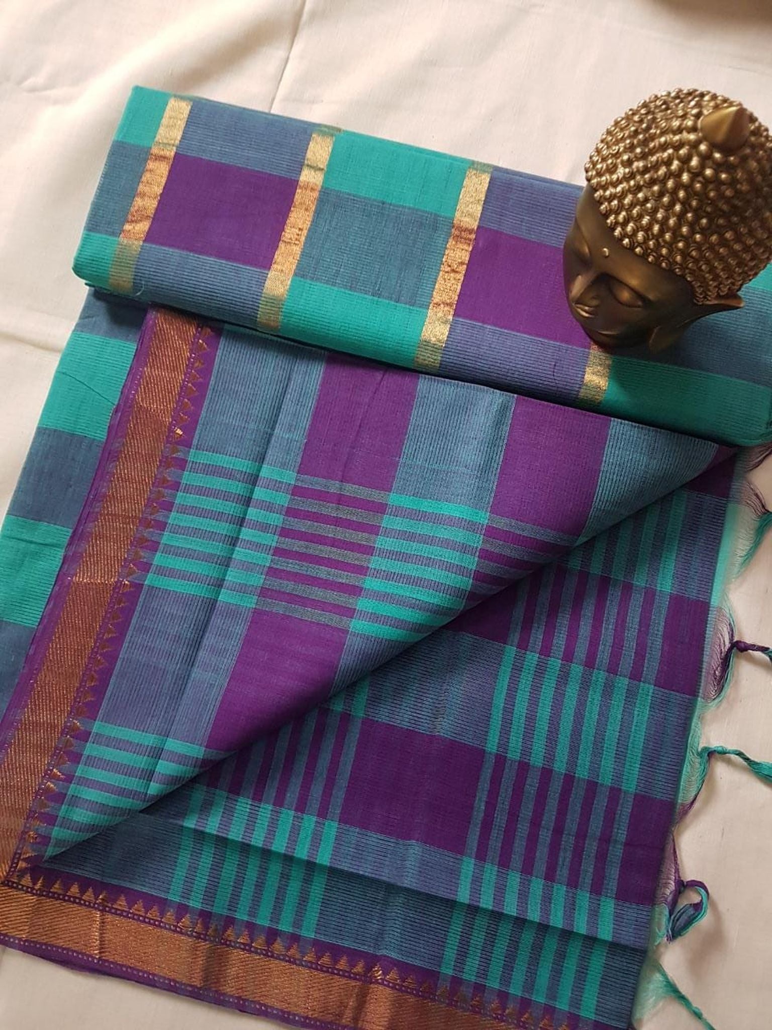 MANGALAGIRI CHECKED COTTON SAREE