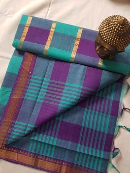 MANGALAGIRI CHECKED COTTON SAREE