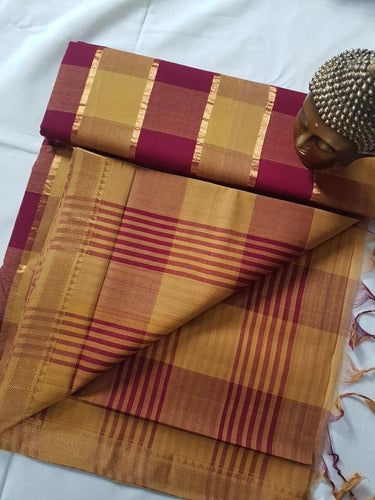 MANGALAGIRI CHECKED COTTON SAREE