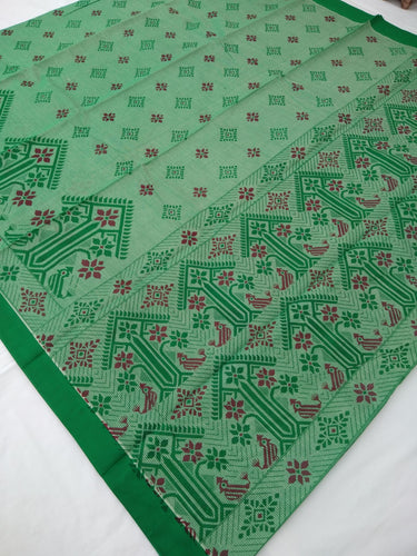 Printed Mangalagiri Cotton Sarees With Contrast Border
