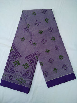 Printed Mangalagiri Cotton Sarees With Contrast Border