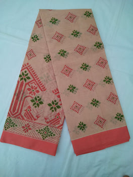 Printed Mangalagiri Cotton Sarees With Contrast Border