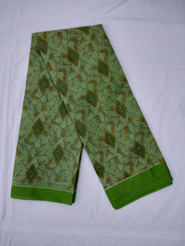 Printed Mangalagiri Cotton Sarees With Contrast Border