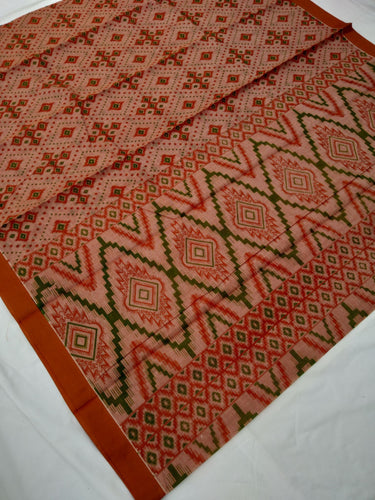 Printed Mangalagiri Cotton Sarees With Contrast Border