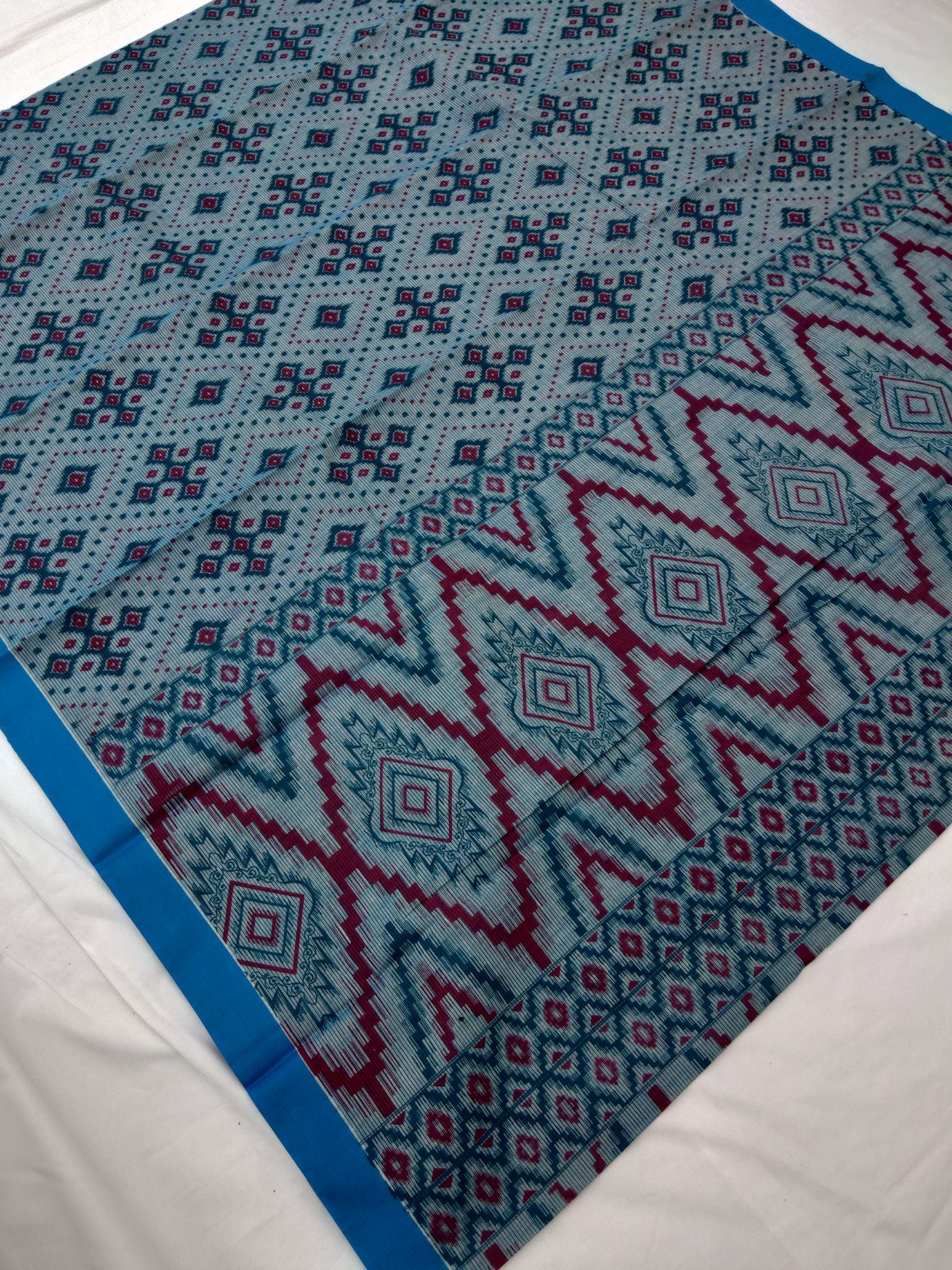 Printed Mangalagiri Cotton Sarees With Contrast Border