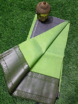 SEMI SILK MANGALAGIRI KANCHI BORDER SAREE