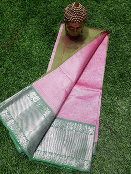 SEMI SILK MANGALAGIRI KANCHI BORDER SAREE