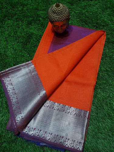 SEMI SILK MANGALAGIRI KANCHI BORDER SAREE