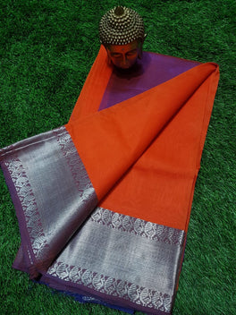 SEMI SILK MANGALAGIRI KANCHI BORDER SAREE