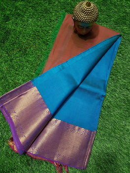 SEMI SILK MANGALAGIRI KANCHI BORDER SAREE
