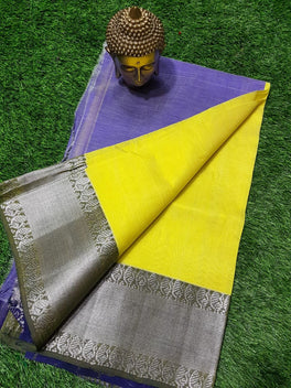 SEMI SILK MANGALAGIRI KANCHI BORDER SAREE