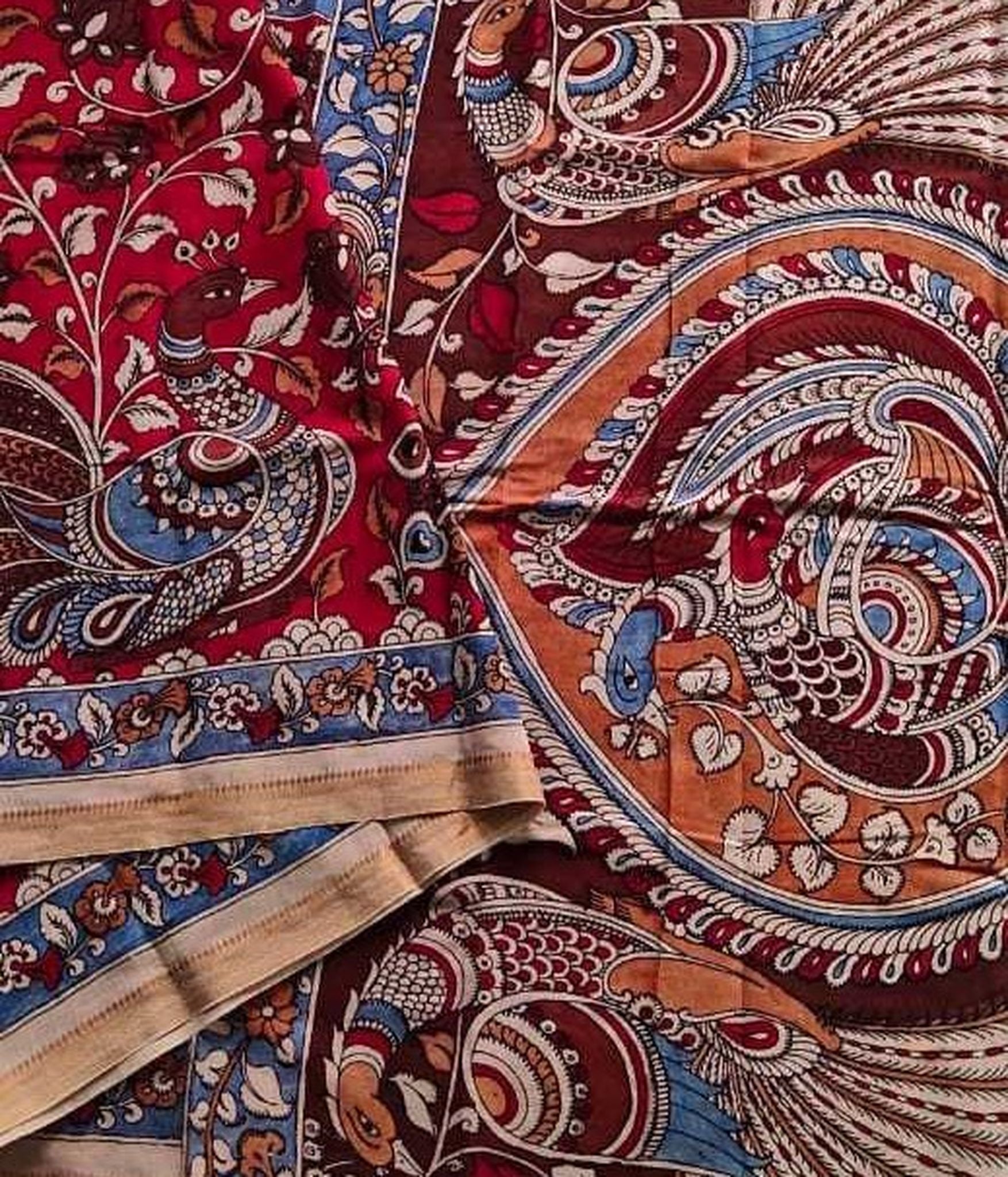 Kalamkari Pure Cotton Natural Dye Organic Handpaint Saree