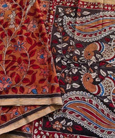 Load image into Gallery viewer, Kalamkari Pure Cotton Natural Dye Organic Handpaint Saree