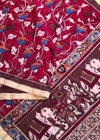 Load image into Gallery viewer, Kalamkari Pure Cotton Natural Dye Organic Handpaint Saree