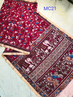 Load image into Gallery viewer, Kalamkari Pure Cotton Natural Dye Organic Handpaint Saree