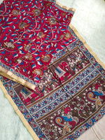 Load image into Gallery viewer, Kalamkari Pure Cotton Natural Dye Organic Handpaint Saree