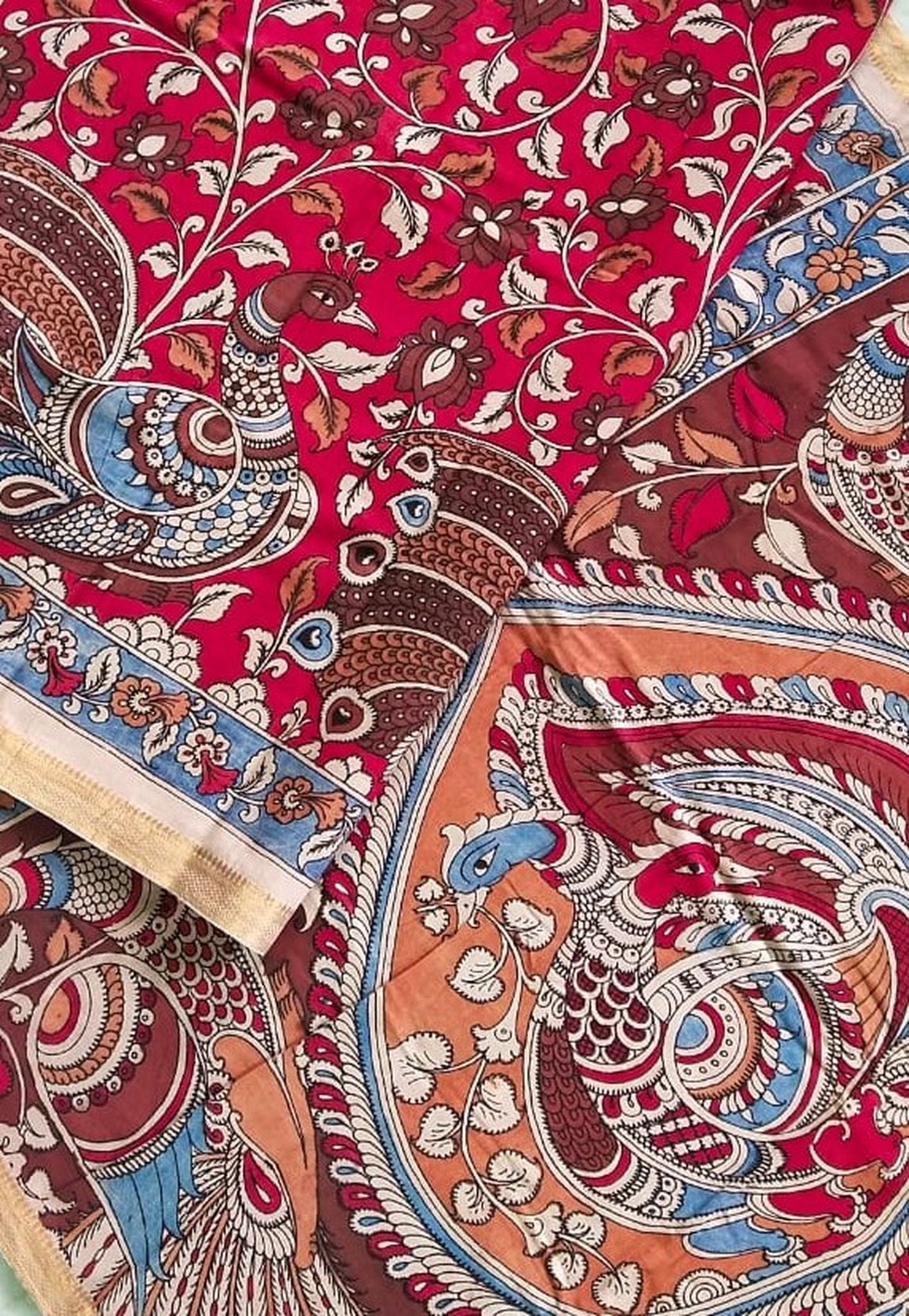 Kalamkari Pure Cotton Natural Dye Organic Handpaint Saree