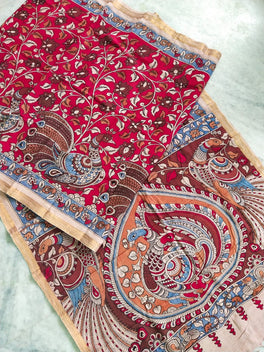 Kalamkari Pure Cotton Natural Dye Organic Handpaint Saree