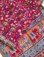 Load image into Gallery viewer, Kalamkari Pure Cotton Natural Dye Organic Handpaint Saree