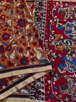 Load image into Gallery viewer, Kalamkari Pure Cotton Natural Dye Organic Handpaint Saree