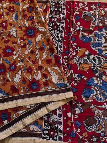 Kalamkari Pure Cotton Natural Dye Organic Handpaint Saree