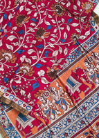 Load image into Gallery viewer, Kalamkari Pure Cotton Natural Dye Organic Handpaint Saree
