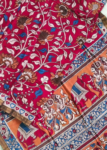 Kalamkari Pure Cotton Natural Dye Organic Handpaint Saree