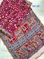 Load image into Gallery viewer, Kalamkari Pure Cotton Natural Dye Organic Handpaint Saree