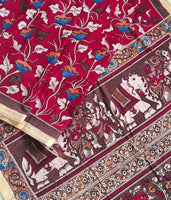Load image into Gallery viewer, Kalamkari Pure Cotton Natural Dye Organic Handpaint Saree