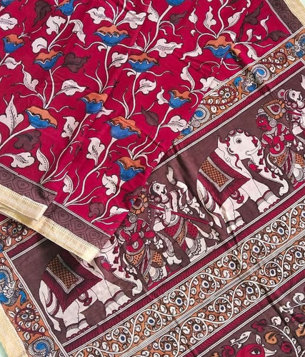 Kalamkari Pure Cotton Natural Dye Organic Handpaint Saree