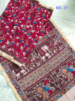 Load image into Gallery viewer, Kalamkari Pure Cotton Natural Dye Organic Handpaint Saree
