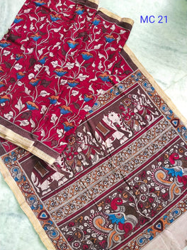 Kalamkari Pure Cotton Natural Dye Organic Handpaint Saree