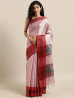 Load image into Gallery viewer, Attractive Stylish Silver Zari Linen Tissue Women&#39;s Sarees